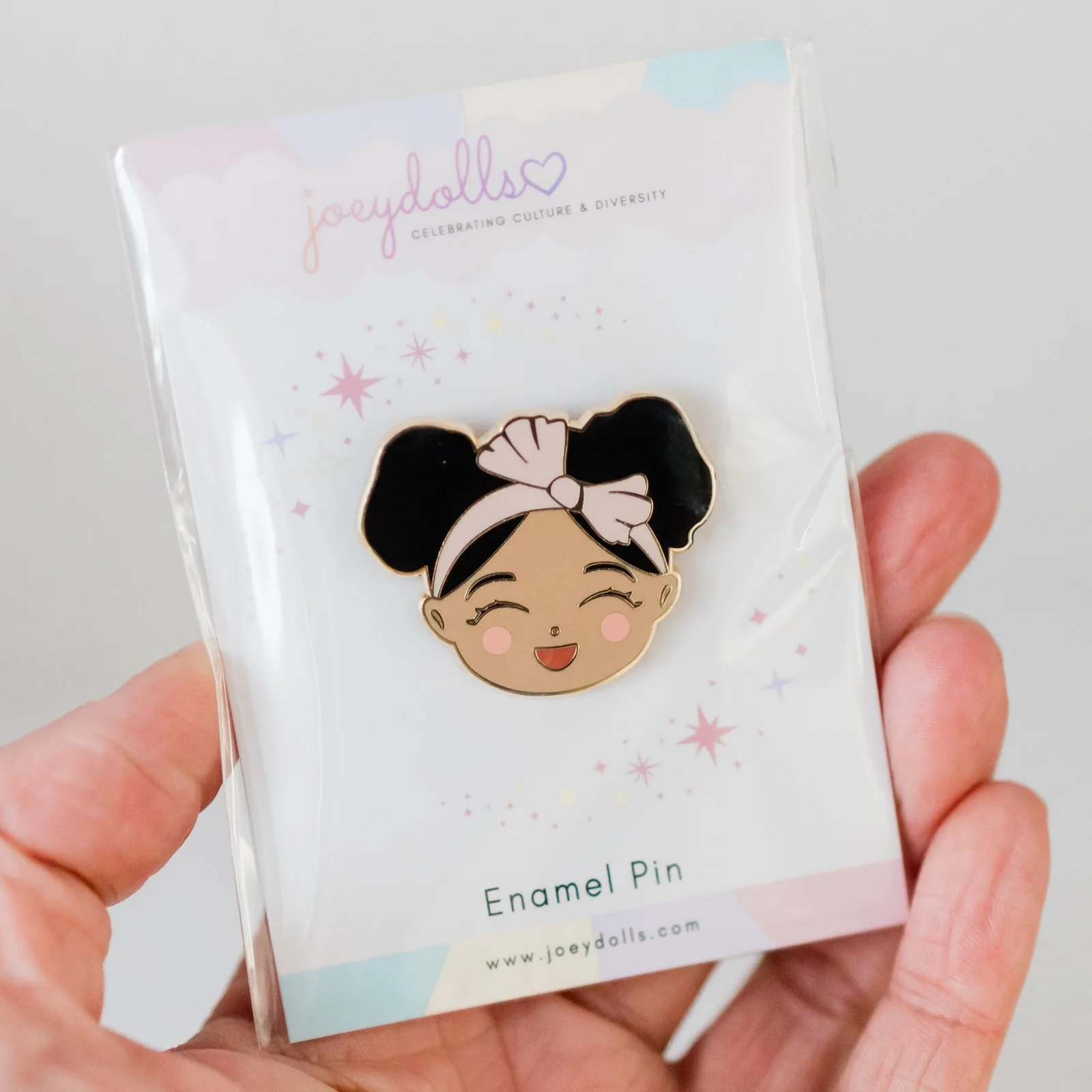 Joeydolls Cheerful 'Jasmine' Gold Enamel Pin - Image 3