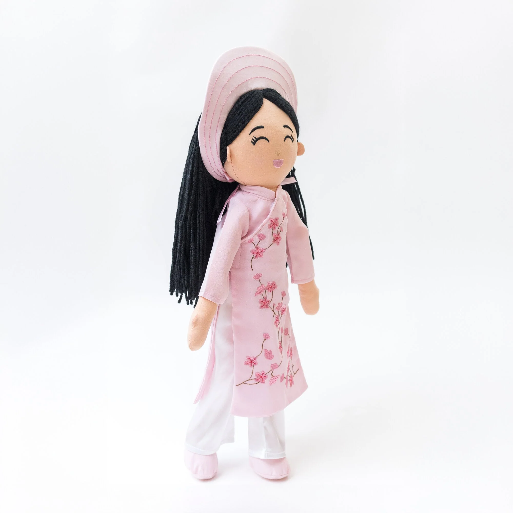 Pink Ao Dai (Thuong) Outfit for 18” Hoa Signature Doll - Image 4
